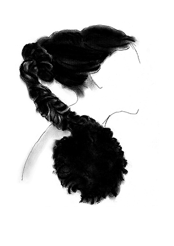 Hair 2 - Platography On Paper by Kashinath Salve