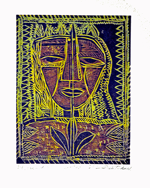 Untitled - Wood cut on Acid Proof Paper by Rini Dhumal