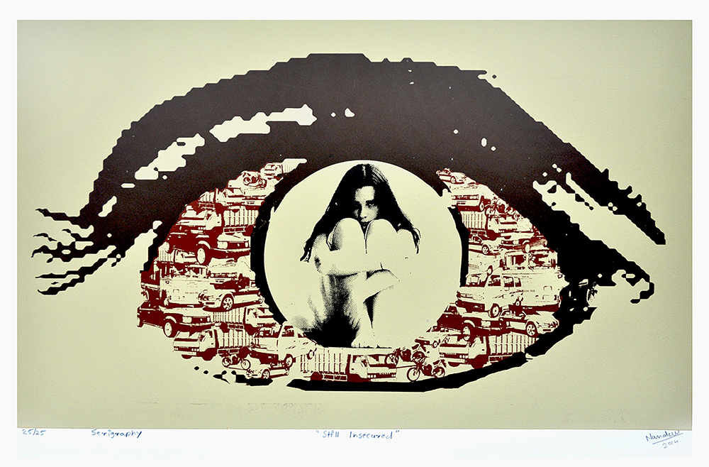 Still Insecured - Serigraphy On Paper by Vini Nande