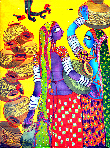 Women Empowerment II - Acrylic On Canvas by Sunita Dinda