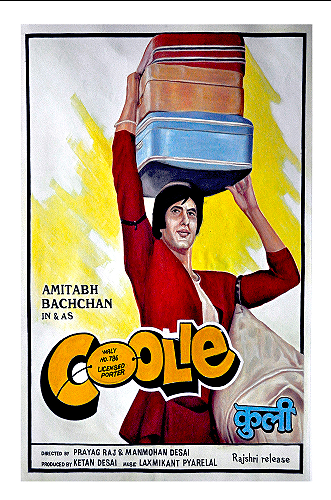 Coolie - Poster Colour on Canvas
 by Salim Khan