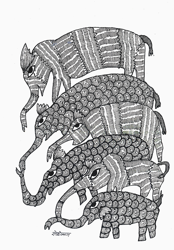 Gond Art By Raj kumar Shyam