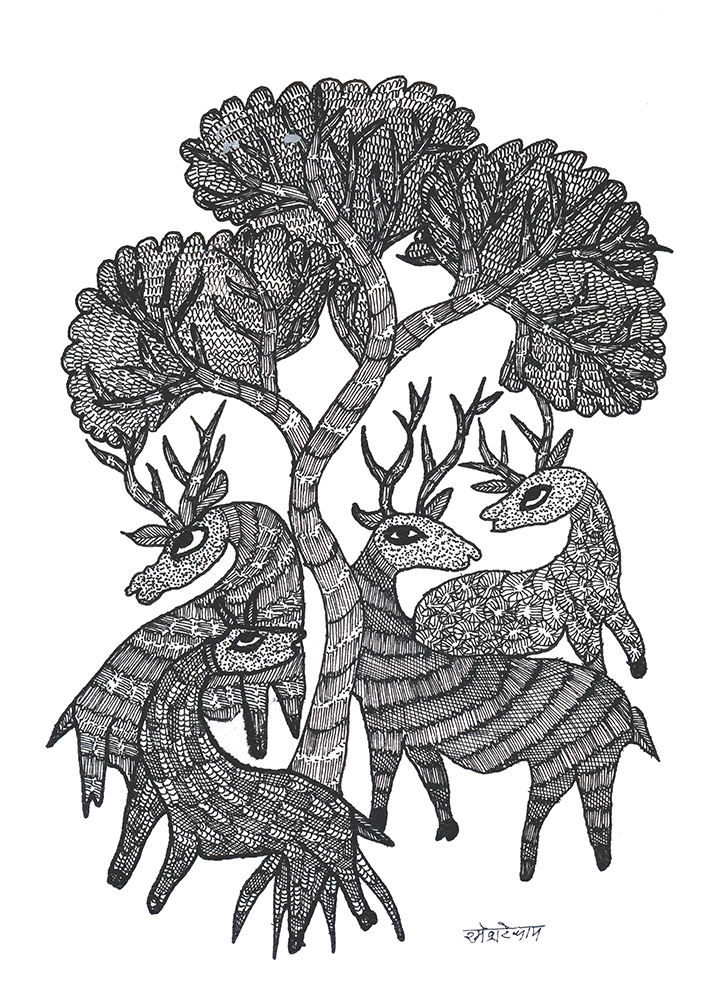 Gond Art By Raj kumar Shyam