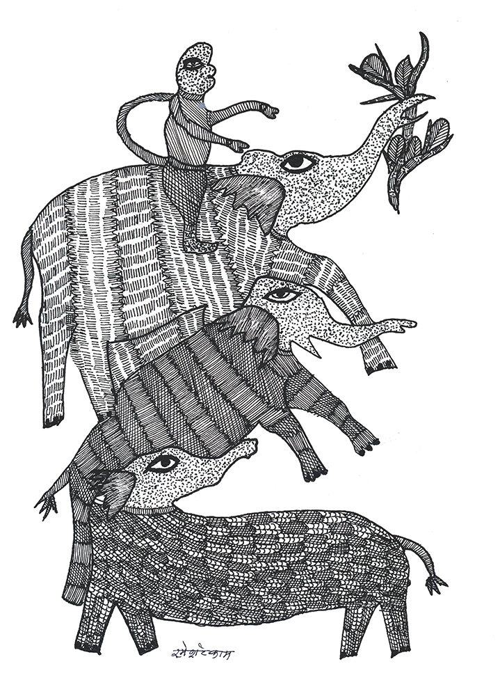 Gond Art By Raj kumar Shyam