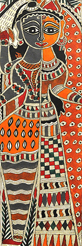 Madhubani 13 - Madhubani Art On Hand made Paper by Teera Devi