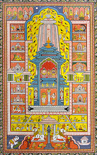 Enactment - Pattachitra (Folk & Tribal Art) - Natural Colour Art by Ananta Maharana 