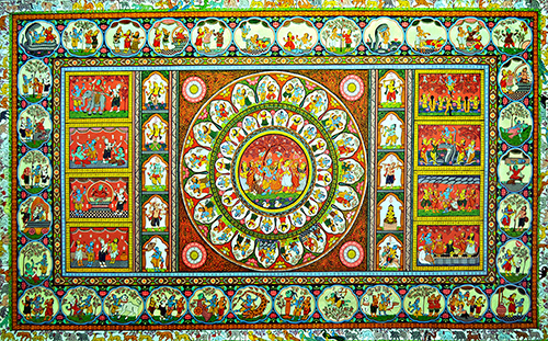 Incarnations - Pattachitra (Folk & Tribal Art) - Natural Colour Art 
by Kailash Chandra Maharana