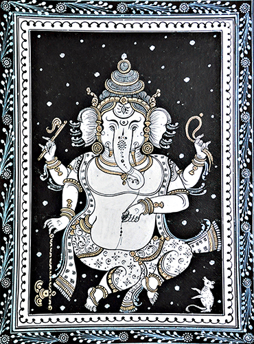 Divine Being - Pattachitra (Folk & Tribal Art) - Natural Colour Art 
by Purna Chandra Maharana 