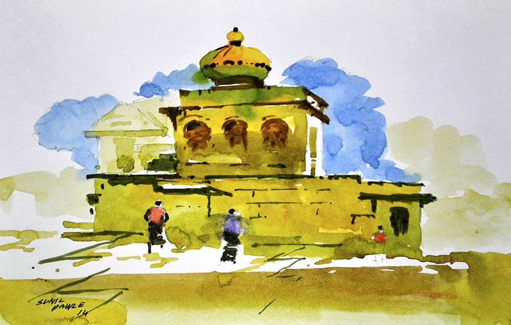 Fair - Water Color On Paper by Sunil Pawle