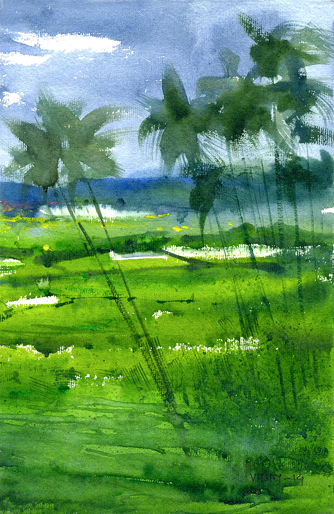 Enticing - Water Color On Paper by Vinay Pawle