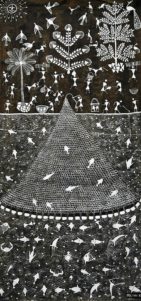 Rite -  Warli Painting by Chintu  Rajad