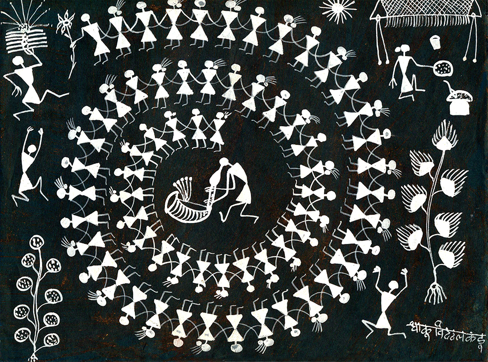 Lore -  Warli Painting by Dhaku V Kadu