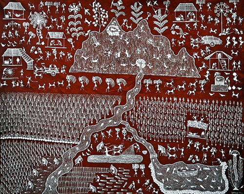 Wage - Warli Painting by Ganesh Wangadd