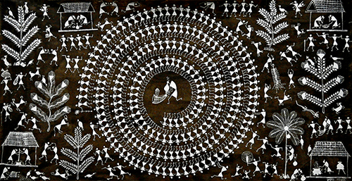 Hustle - Warli Painting by Ganesh Wangadd