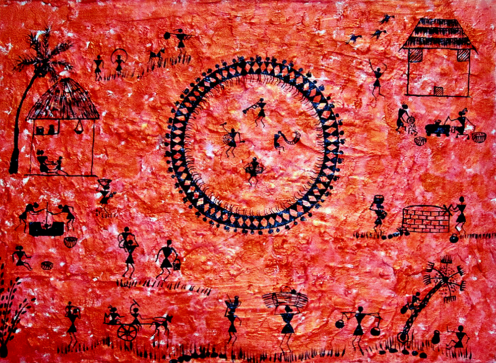 Joy - Warli Painting by Ganesh Wangadd