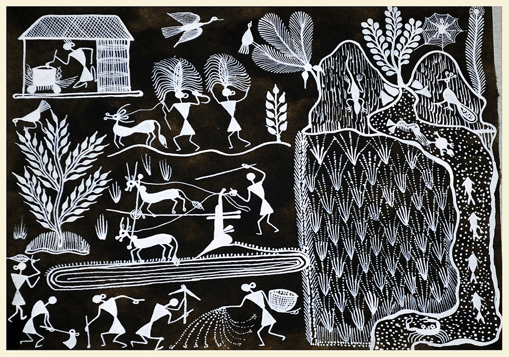 Joyousness - Warli Painting by Ganesh Wangadd