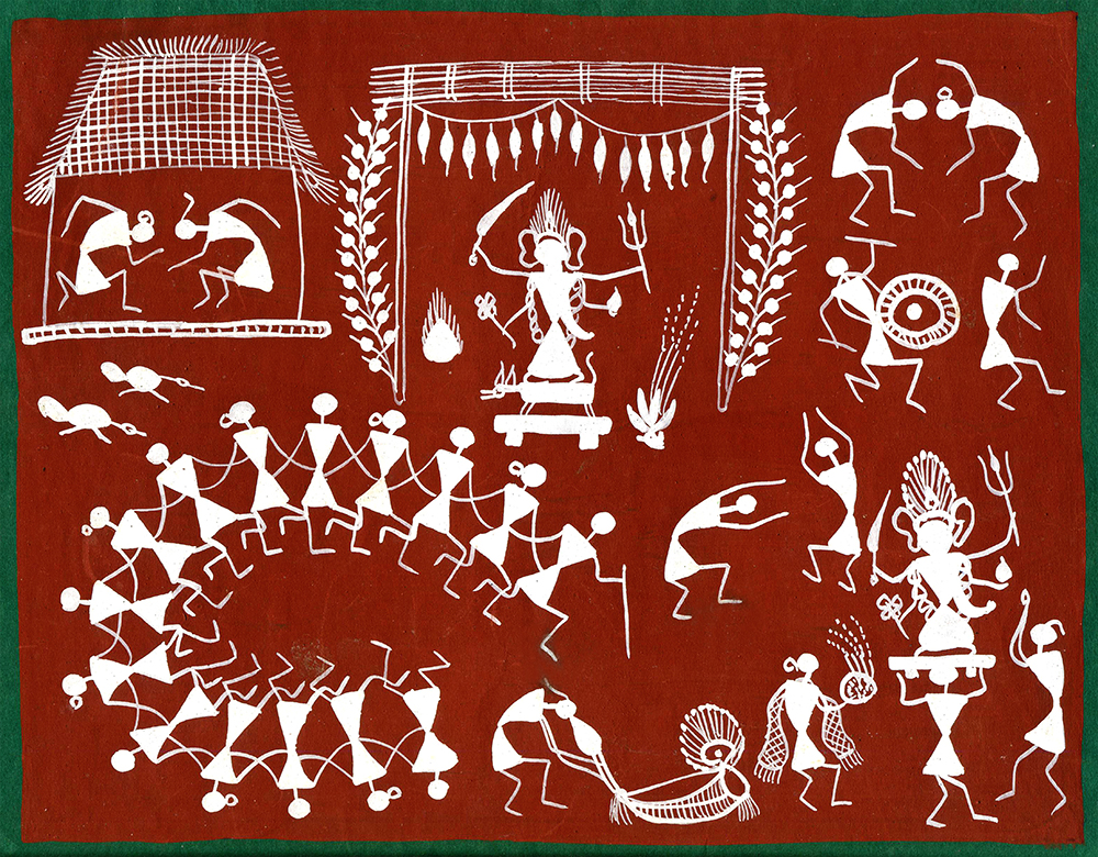 Frenzy - Warli Painting by Ganesh Wangadd