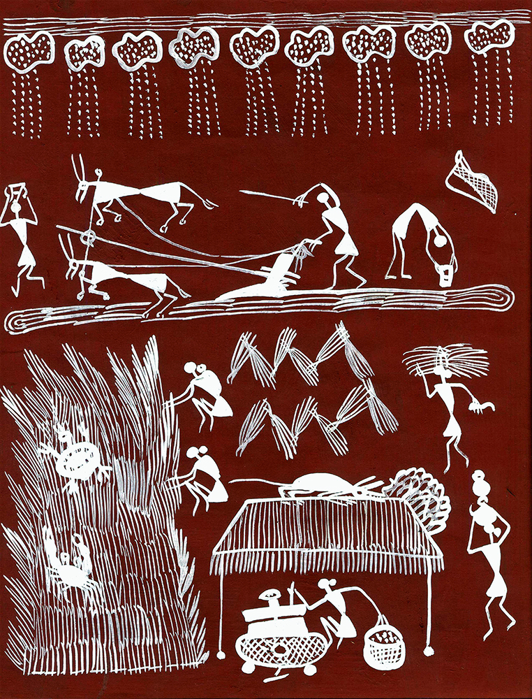 Rejoicing - Warli Painting by Ganesh Wangadd