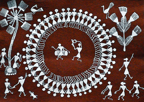 Spiritedness - Warli Painting by Ganesh Wangadd