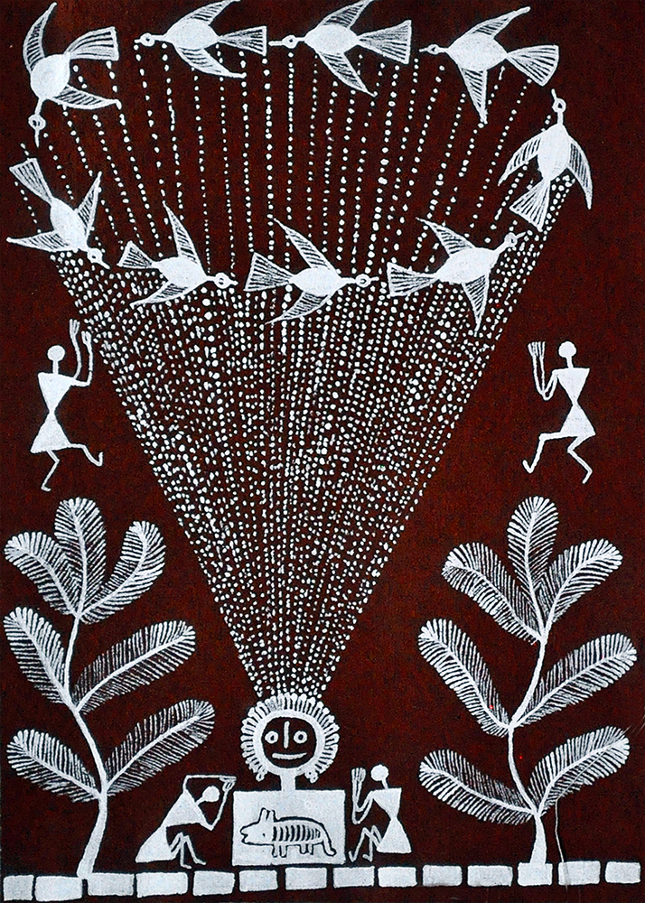 Nature - Warli Painting by Ganesh Wangadd