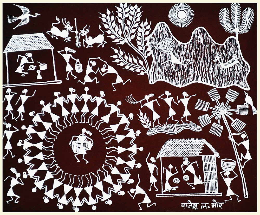 Mythos -  Warli Painting by Rajesh More 