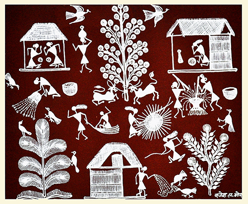 Solemnization -  Warli Painting by Rajesh More 