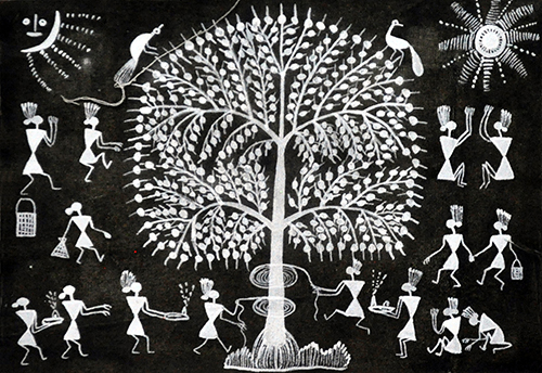 Myth -  Warli Painting by Rajesh More 