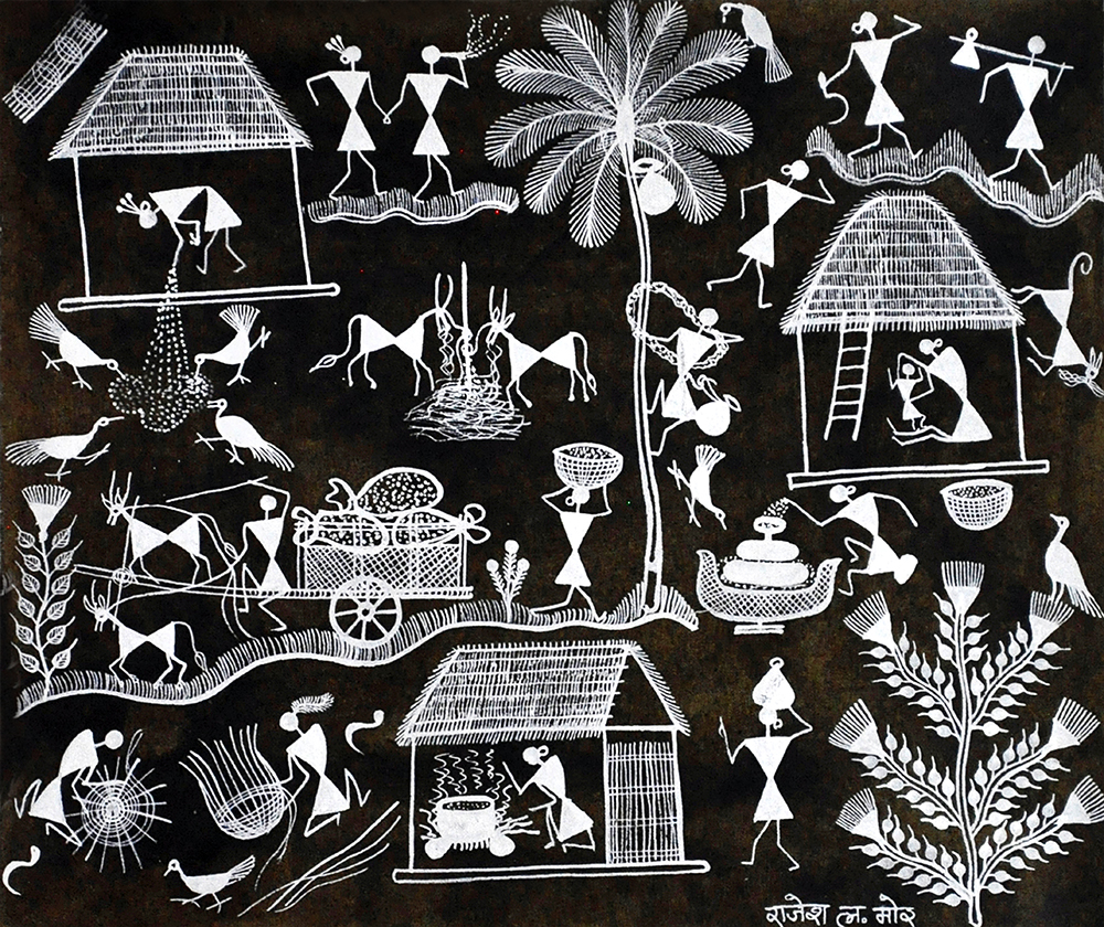 Folk Story -  Warli Painting by Rajesh More 