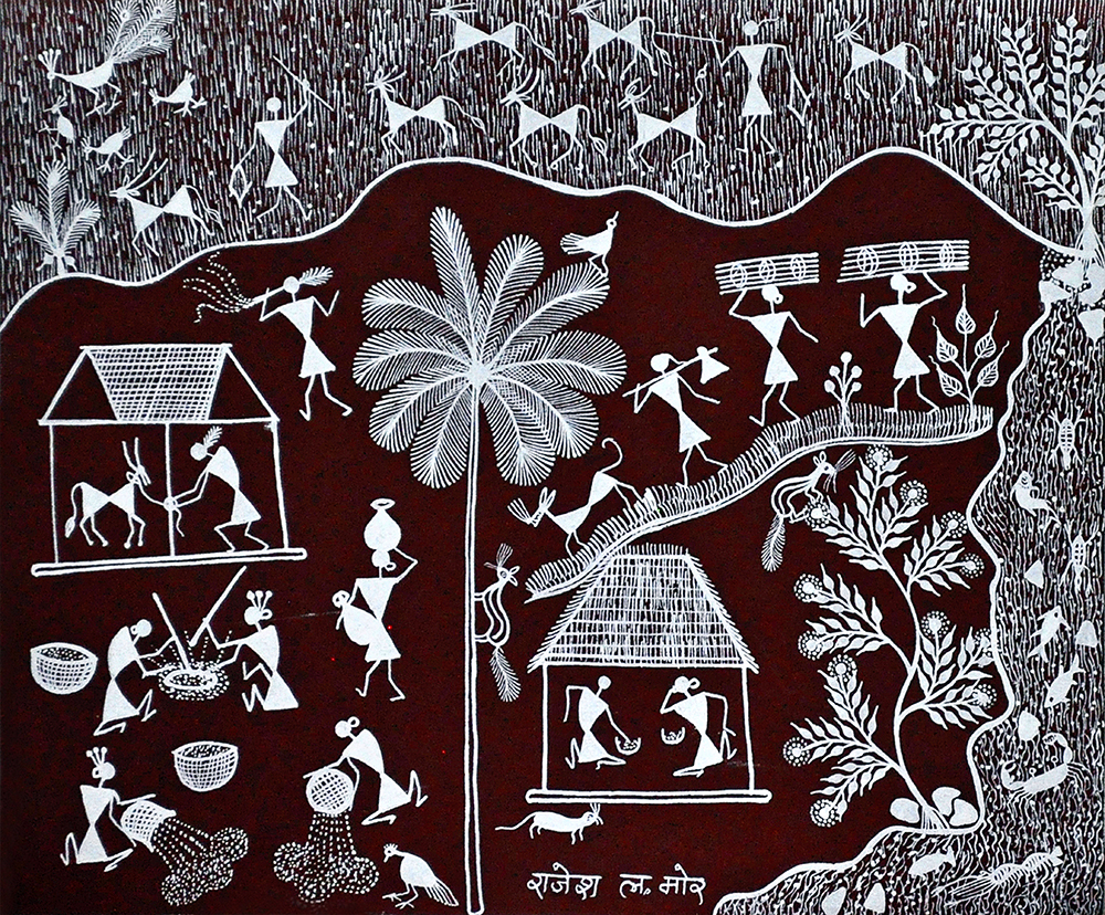 Fable - Warli Painting by Rajesh More 