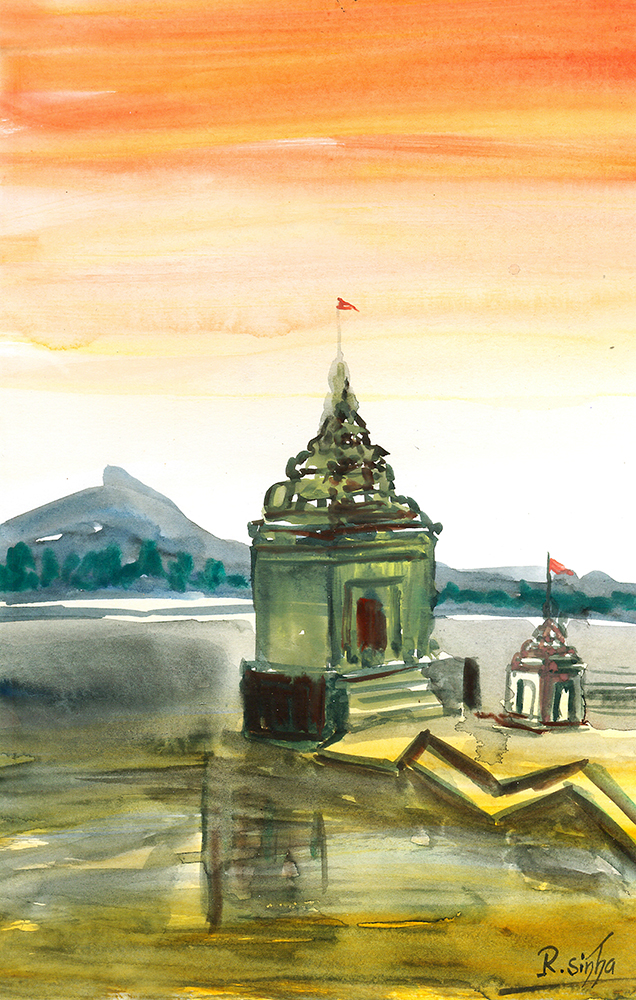 Youthful - Water Color On Paper by Rakesh Sinha