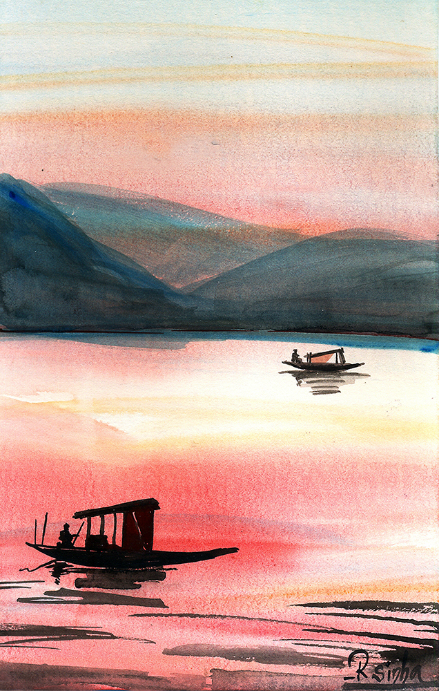 Formation - Water Color On Paper by Rakesh Sinha