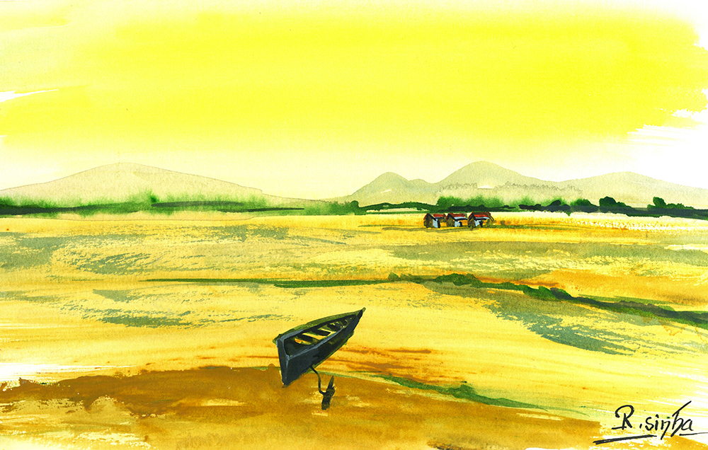 Notion - Water Color On Paper by Rakesh Sinha