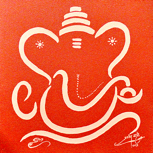 Ekdanta - Acrylic On Canvas by Prashant Khare