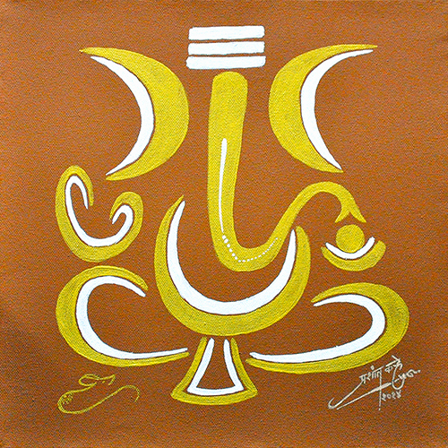 Ganpati - Acrylic On Canvas by Prashant Khare