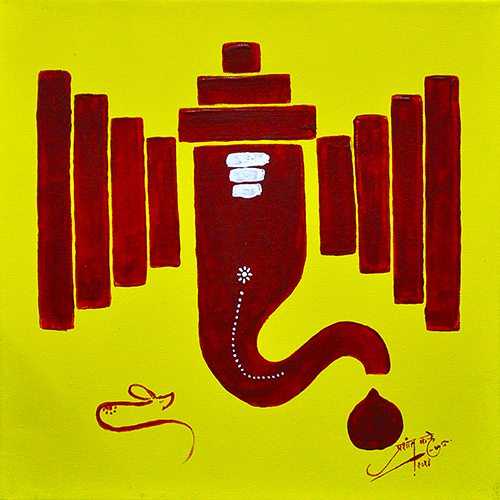 Gajananeti - Acrylic On Canvas by Prashant Khare